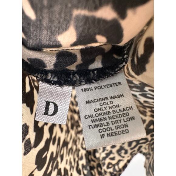 Ann Taylor Loft Size Small Black Sleeveless Workwear Animal Print Blouse Office - Picture 4 of 7